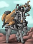  bow breath_of_the_wild centaur cliff equine equine_taur lynel mace mammal melee_weapon muscular nintendo nipples pecs shield sword taur the_legend_of_zelda tigerwolf video_games weapon wolfger wolfgerlion64 