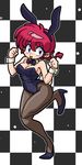  1girl animal_ears braid breasts bunny_ears bunnygirl bunnysuit fake_animal_ears female genderswap leotard ponytail ranma-chan ranma_1/2 red_hair saotome_ranma smile wantan-orz 