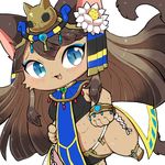  artist_request blue_eyes brown_hair cat cat_busters furry long_hair open_mouth 
