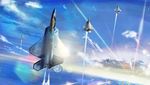  aircraft airplane cloud f-22_raptor fighter_jet fleet flying i.t.o_daynamics jet lens_flare military military_vehicle moon ocean real_life realistic 