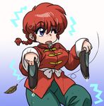  1girl braid breasts chinese_clothes female genderswap ponytail ranma-chan ranma_1/2 red_hair saotome_ranma wantan-orz water wet 