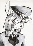  2017 anthro army cat clothed clothing feline greyscale hair invalid_color long_hair male mammal markers military monochrome officer peaked_cap red_eyes shirt solo traditional_media_(artwork) uniform white_hair wunderknodel 