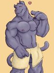  abs anthro colored feline male mammal muscular ninjav panther pecs penis simple_background solo towel 