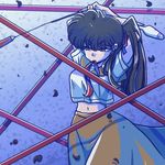  1girl black_hair breasts female kunou_kodachi long_hair ponytail ranma_1/2 side_ponytail wantan-orz 