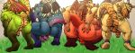  2019 anthro anus balls big_butt blue_scales boris_(spyro) bubba_(spyro) butt dragon green_scales group hand_on_butt humanoid_penis looking_at_viewer looking_back magnus_(spyro) male muscular muscular_male nestor_(spyro) nude orange_scales overweight partially_retracted_foreskin penis presenting presenting_anus presenting_hindquarters raised_tail rear_view scales smile spikesdasnowfox spyro_reignited_trilogy spyro_the_dragon uncut video_games wings yellow_scales 