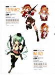  absurdres aqua_eyes asymmetrical_legwear bangs belt_pouch beret black_legwear blush boots breasts brown_eyes brown_hair character_profile character_sheet cleavage cross-laced_footwear dual_wielding elbow_gloves eyebrows_visible_through_hair girls_frontline gloves green_eyes gun hair_ribbon hat highres holding holding_weapon israel jacket knee_boots large_breasts leg_up long_hair micro_uzi_(girls_frontline) midriff multiple_girls navel necktie non-web_source off_shoulder official_art open_clothes open_jacket open_vest pleated_skirt pouch pout red_hat ribbon scan scarf shirt shoes shorts simple_background skirt sky_(freedom) sleeveless smile stats sten_mk2_(girls_frontline) submachine_gun suspender_skirt suspenders thigh_strap twintails united_kingdom vest weapon white_background white_shirt 