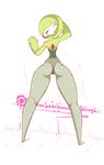  2017 animated blush butt diives female gardevoir green_skin looking_back nintendo pok&eacute;mon red_eyes simple_background solo twerking video_games white_background 