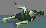  akudrache amphibian anthro digital_media_(artwork) head_first milk_(character) newt oral_vore reptile saliva scalie shiny simple_background snake toes toes_splayed vore 