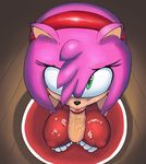  amy_rose big_breasts breasts clothing cum cum_on_breasts cum_on_face disembodied_penis dress eyelashes faceless_male fellatio female first_person_view fur green_eyes hairband hedgehog humanoid_penis male male_pov mammal nipple_bulge oral penis pink_fur punkinillus sex solo sonic_(series) 