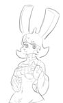  anthro clothing female happie_(character) lagomorph mammal pepperchan rabbit solo sweater teasing 