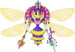  &lt;3 alpha_channel arthropod assassinknight-47 bee blue_exoskeleton blush clothing crown female floating_hands insect insect_wings kirby_(series) nintendo purple_eyes queen_sectonia skirt solo staff stinger video_games wings yellow_exoskeleton 