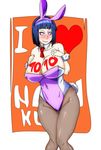  black_hair blush breasts bunny_ears bunny_suit hyuuga_hinata large_breasts milf naruto 