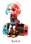  artist_name bangs bike_shorts blue_eyes blue_hair blunt_bangs domino_mask eyebrows full_body handheld_game_console heterochromia hood hood_down hoodie inkling joy-con long_hair looking_at_viewer mask monster_girl multicolored_hair nintendo nintendo_switch pointy_ears red_eyes red_hair shoes simple_background sitting smile sneakers solo splatoon_(series) splatoon_2 tarai_(silica5) tentacle_hair two-tone_hair white_background 