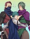  3boys age_difference asutarou bara blush boy fire_emblem multiple_boys muscle pecs size_difference sweat yaoi 