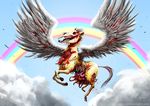  austin_mengler blood bone cloud equine feathers flying gore guts macabre mammal pegasus rainbow skull wings 