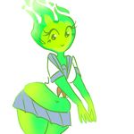  elemental female fire_elemental fuku_fire navel slightly_chubby solo thick_thighs undertale unknown_artist video_games wide_hips 