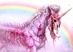  austen_mengler blood bone equine feral gore horn horse mammal nightmare_fuel rainbow skull spine teeth tongue unicorn 