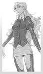  amatari_sukuzakki female_my_unit_(fire_emblem_if) fire_emblem fire_emblem_if greyscale hairband highres long_hair monochrome my_unit_(fire_emblem_if) pointy_ears solo 