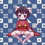  1girl cameltoe child female furry japanese_clothes omunikin original panties setsu_(omunikin) solo spread_legs tail underwear 