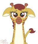  2017 ambiguous_gender animated eyelashes feral friendship_is_magic giraffe looking_at_viewer mammal my_little_pony selenophile simple_background solo white_background 