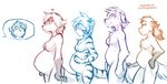  2017 alternate_species angry anthro belly big_belly blush breast_size_difference breasts canine chest_tuft clovis_(twokinds) crossgender dog ears_back embarrassed evals featureless_breasts featureless_crotch feline flirting fox fur furrification gender_transformation gloves_(marking) hand_on_hip hand_on_tail hybrid keidran lineup looking_back mammal markings mike_(twokinds) monochrome nude ponytail pregnant side_view simple_background sketch small_breasts smile striped_fur stripes tiger tom_fischbach trace_legacy transformation tuft twokinds webcomic white_background wolf zen_(twokinds) 