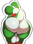  alpha_channel balls big_balls big_butt butt butt_shot green_scales half-closed_eyes jerseydevil looking_at_viewer looking_back male mario_bros nintendo open_mouth scales scalie simple_background solo tongue transparent_background video_games white_balls white_scales yoshi 