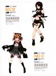  absurdres bangs bare_shoulders blonde_hair brown_hair bullet collarbone eyebrows_visible_through_hair fingerless_gloves fmg-9_(girls_frontline) frills full_body girls_frontline glasses gloves gun hair_ornament hair_over_one_eye hairclip headphones highres holding holding_weapon jacket knife long_hair long_sleeves looking_at_viewer mac-10_(girls_frontline) magpul magpul_fmg-9 midriff multiple_girls navel non-web_source official_art open_clothes open_jacket open_mouth pleated_skirt red_eyes ribbon scan scar shirt shoes short_twintails shorts simple_background single_glove skirt sleeveless socks submachine_gun thighhighs twintails weapon white_background white_legwear white_shirt 