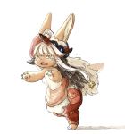  1other brown_eyes furry kawasemi27 made_in_abyss nanachi_(made_in_abyss) open_mouth rabbit solo white_hair 