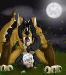  all_fours animal_humanoid anthro badart_(artist) big_dom_small_sub canine dog dog_humanoid duo female humanoid hybrid kaiju male male/female mammal muscular nude outside sex size_difference tongue tongue_out were werewolf 