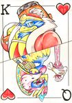  &lt;3 arthropod avian bee bird blue_eyes blue_feathers card clothing crown feather_boa feathers female fluffy hammer hat insect insect_wings king_dedede kirby_(series) male melee_weapon nintendo penguin pink_eyes playing_card queen_sectonia robe sword theakanemnon tools upside_down video_games weapon wings 