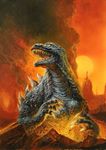  bob_eggleton dinosaur fire giant_monster godzilla godzilla_(series) kaijuu monster mutant smoke toho_(film_company) 