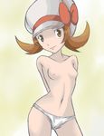  artist_request breasts kotone_(pokemon) lyra nintendo panties pokemon pokemon_(game) pokemon_hgss smile topless underwear white_panties 