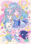  1girl :> :d aged_down ahoge aqua_capelet aqua_eyes aqua_hair aqua_nails aqua_skirt black_sclera black_skin blue_coat blue_dress blue_eyes blue_halo blue_hat blue_sclera blue_shoes blue_sleeves blush bow butterfly_wings buttons candy capelet capelet_bow chao_(sonic) closed_mouth coat collared_shirt colored_eyelashes colored_sclera colored_skin creature cross-laced_capelet cross-laced_clothes crossed_bangs crossover dark_chao dress eighth_note evil_grin evil_smile flower food frilled_coat frilled_dress frills fruit full_body grin hair_between_eyes hair_bow hair_ornament hairclip halo hat hat_ornament hatsune_miku heart heart_button heart_hair_ornament hero_chao highres holding_hands horizontal-striped_clothes horizontal-striped_sleeve_cuffs insect_wings lollipop long_hair long_sleeves looking_at_viewer musical_note nail_polish neutral_chao official_art open_clothes open_coat open_mouth pastel_colors pinafore_dress pink_bow pink_flower pink_wings pom_pom_(clothes) pom_pom_hat_ornament project_onsoku puff_and_slash_sleeves puffy_coat puffy_long_sleeves puffy_sleeves second-party_source sharp_teeth shirt shoes sidelocks skirt sleeveless sleeveless_dress smile socks solo sonic_(series) sonic_racing:_crossworlds sparkle strawberry striped_clothes striped_sleeve_cuffs striped_socks teeth tongue twintails two-tone_bow two-tone_sleeve_cuffs vertical-striped_clothes vertical-striped_socks very_long_hair vocaloid wavy_hair white_bow white_eyes white_shirt white_skin white_sleeve_cuffs white_sleeves white_socks white_wings wing_collar wings wrapped_candy yellow_bow yellow_hat yumenouchi_chiharu 