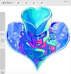  3others armor blue_armor blue_helmet chibi chibi_only colored_skin compound_eyes crazy_diamond diamond_wa_kudakenai echoes_(stand) echoes_act3 heart helmet jojo_no_kimyou_na_bouken multiple_others no_humans pink_eyes pink_skin sparkle stand_(jojo) the_hand_(stand) user_interface uu0000322 white_background 