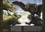  alien battle dinosaur dragon energy giant_monster godzilla godzilla_(series) hydra kaijuu king_ghidorah monster mutant rodan toho_(film_company) yasushi_torisawa 