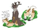  2017 absurd_res after_sex alpha_channel anthro antlers anus cervine cum cum_in_pussy cum_inside cum_leaking deer english_text excessive_cum female hi_res hooves horn male male/female male_penetrating mammal penetration simple_background sketch snowskau text transparent_background vaginal vaginal_penetration 