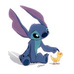  2017 alien anthro avian bird blue_fur claws disney duck experiment_(species) fur hi_res lilo_and_stitch male mammal nude pointedfox simple_background stitch white_background 
