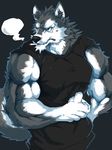  2017 anthro biceps canine clothed clothing fur gunso0127 hi_res male mammal muscular muscular_male solo wolf 