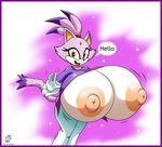  2017 anthro areola badgerben big_breasts blaze_the_cat breasts cat cornchip21 english_text erect_nipples feline female huge_breasts hyper hyper_breasts mammal nipples solo sonic_(series) text 