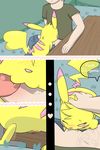  2017 blush cleft_tail close-up clothed clothing comic dialogue duo fan_character fellatio female first_person_view glans hand_on_head hi_res human humanoid_penis interspecies male male/female mammal milachu milachu92 nintendo one_eye_closed oral penis pikachu pink_eyes pok&eacute;mon pok&eacute;philia pussy pussy_juice saliva sex size_difference smaller_female solo_focus sucking video_games watermark 