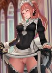  erect_nipples felicia_(fire_emblem) fire_emblem_if lasterk maid nopan pubic_hair pussy pussy_juice skirt_lift thighhighs uncensored 