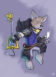  2011 7theaven anthro blue_eyes canine clothed clothing collar corgi dog fur king_(housepets!) kingdom_hearts male mammal square_enix video_games 