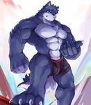  2017 abs anthro biceps big_muscles canine clothed clothing fur male mammal muscular muscular_male pecs simple_background solo topless underwear waddledox 