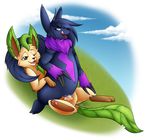  2017 bedroom_eyes black_nose blue_eyes claws clitoris cowgirl_(disambiguation) dark_fur digital_media_(artwork) duo eeveelution female feral fluffy fluffy_tail fur hair half-closed_eyes kori leaf_ears leaf_tail leafeon love male male/female nintendo open_mouth orange_eyes outside pawpads paws penetration penis pok&eacute;mon precum pussy romantic_couple seductive sex shade shadeshifter. simple_background smile teeth tongue tongue_out vaginal vaginal_penetration video_games yellow_fur zangoose 