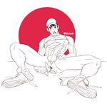  1boy anal anus ass ass_juice big_hero_6 blush bottomless cum dizdoodz erection full_body gaping hat male_focus masturbation muscle pecs penis sex_toy shoes sitting solo tadashi_hamada 