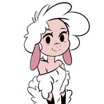  2017 anthro blush breasts caprine clothed clothing female leggy_lamb looking_at_viewer mammal plagueofgripes sheep simple_background smile white_background wool 