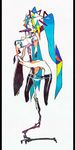  absurdres amputee android aqua_eyes aqua_hair aqua_neckwear ass bare_shoulders black_legwear body_writing border bottomless breasts collared_shirt detached_sleeves drooling eyelashes eyeshadow flat_ass gradient_hair grey_shirt hair_ribbon hatsune_miku headphones highres impaled jnt long_hair makeup microphone microphone_stand mouth_hold multicolored_hair necktie one_eye_closed open_mouth panties panty_pull parts_exposed perky_breasts ribbon saliva sanpaku sexually_suggestive shirt sleeveless sleeveless_shirt small_breasts solo spiked_hair surreal teeth thighhighs traditional_media triple_amputee twintails underwear very_long_hair vocaloid what white_background white_panties 