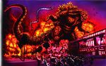  city dinosaur explosion giant_monster godzilla godzilla_(series) kaijuu monster mutant toho_(film_company) yasushi_torisawa 