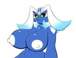  averyshadydolphin big_breasts big_nipples blue_skin breasts dragon eyebrows female hair miajou nipples solo 