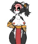  anthro bear black_hair blizzard_entertainment blush breasts chinese_clothing chinese_dress clothed clothing dress female fur green_eyes hair invalid_tag looking_at_viewer mammal nipple_piercing nipples panda pandaren piercing ponytail reccand sweat topless ursine video_games warcraft wide_hips 